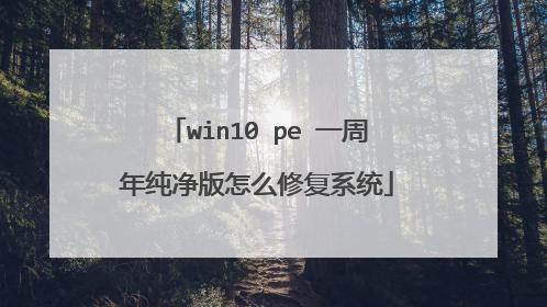 win10 pe 一周年纯净版怎么修复系统