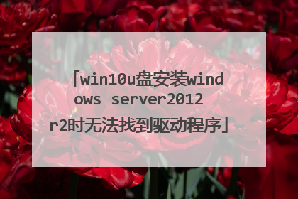win10u盘安装windows server2012r2时无法找到驱动程序