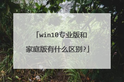 win10专业版和家庭版有什么区别?