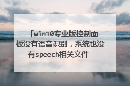 win10专业版控制面板没有语音识别,系统也没有speech相关文件 拷贝上去也没有用,请问怎么安装语音识别