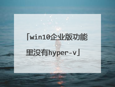 win10企业版功能里没有hyper-v