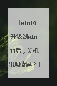 win10升级到win11后,关机出现蓝屏?