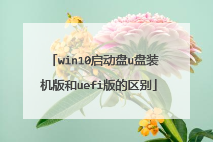 win10启动盘u盘装机版和uefi版的区别