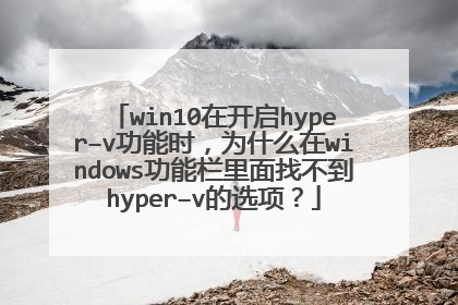 win10在开启hyper–v功能时，为什么在windows功能栏里面找不到hyper–v的选项？