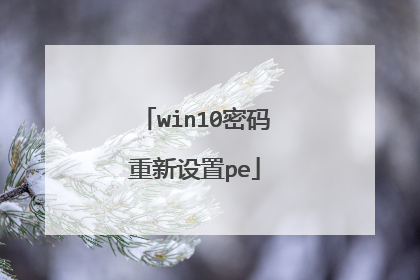 win10密码重新设置pe