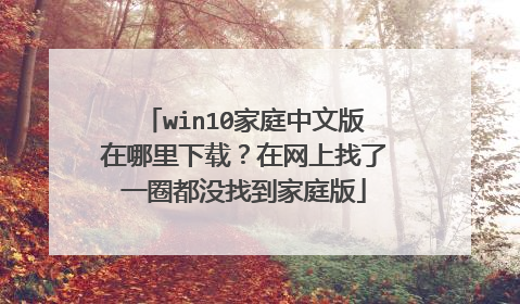 win10家庭中文版在哪里下载?在网上找了一圈都没找到家庭版