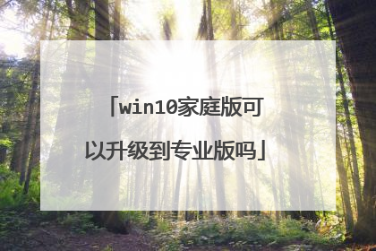 win10家庭版可以升级到专业版吗