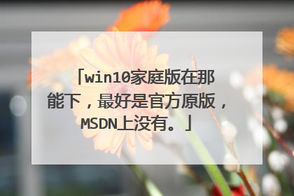 win10家庭版在那能下,最好是官方原版,MSDN上没有。
