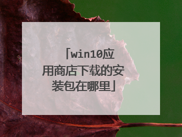 win10应用商店下载的安装包在哪里