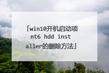 win10开机启动项 nt6 hdd installer的删除方法