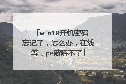 win10开机密码忘记了，怎么办，在线等，pe破解不了