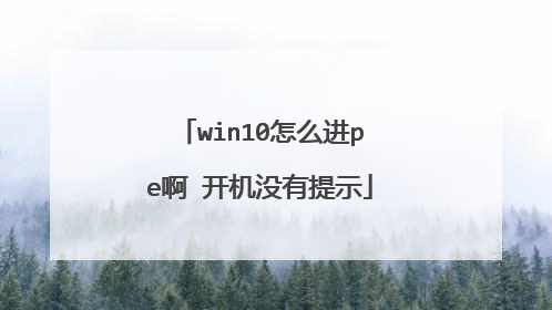 win10怎么进pe啊 开机没有提示