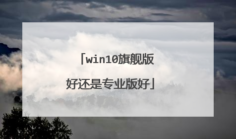 win10旗舰版好还是专业版好