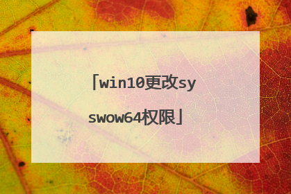 win10更改syswow64权限