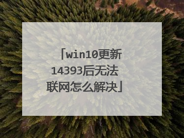 win10更新14393后无法联网怎么解决
