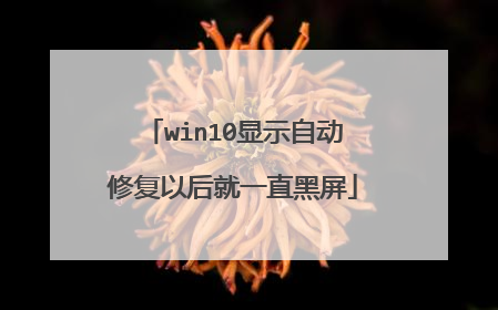 win10显示自动修复以后就一直黑屏