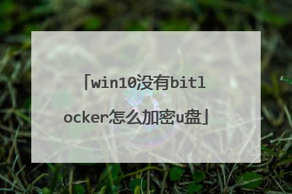win10没有bitlocker怎么加密u盘