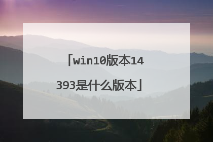 win10版本14393是什么版本