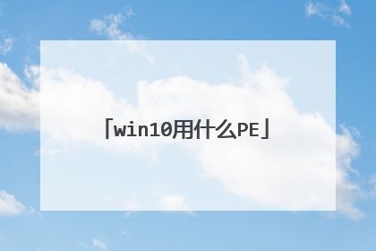 win10用什么PE