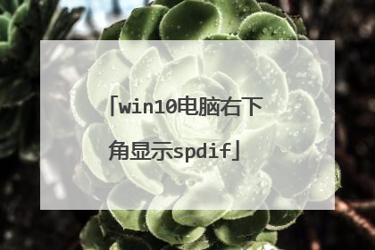 win10电脑右下角显示spdif