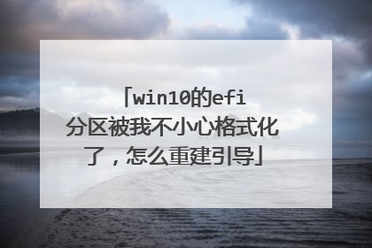 win10的efi分区被我不小心格式化了，怎么重建引导
