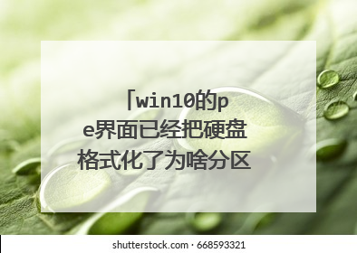 win10的pe界面已经把硬盘格式化了为啥分区显示还有c盘？