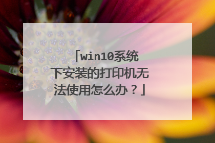 win10系统下安装的打印机无法使用怎么办?
