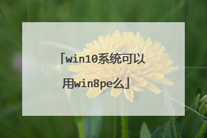 win10系统可以用win8pe么