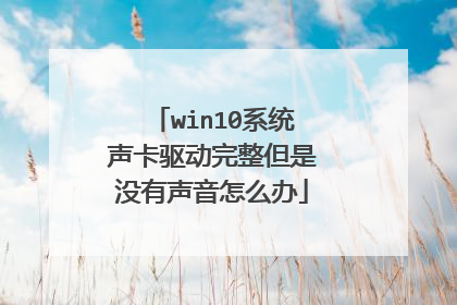 win10系统声卡驱动完整但是没有声音怎么办