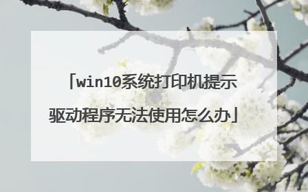 win10系统打印机提示驱动程序无法使用怎么办