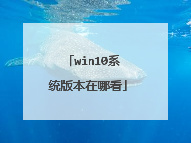 win10系统版本在哪看