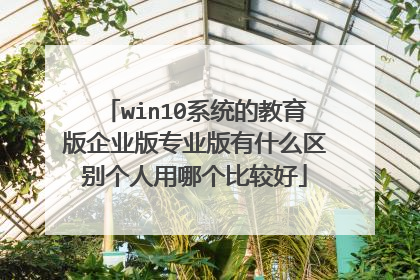win10系统的教育版企业版专业版有什么区别个人用哪个比较好