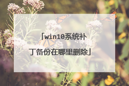 win10系统补丁备份在哪里删除