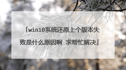 win10系统还原上个版本失败是什么原因啊 求帮忙解决