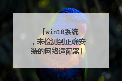 win10系统,未检测到正确安装的网络适配器