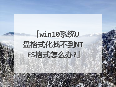 win10系统U盘格式化找不到NTFS格式怎么办?
