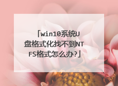 win10系统U盘格式化找不到NTFS格式怎么办?