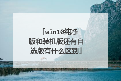 win10纯净版和装机版还有自选版有什么区别