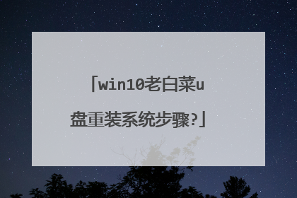 win10老白菜u盘重装系统步骤?