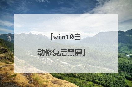 win10自动修复后黑屏