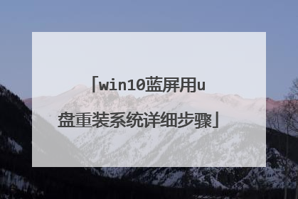win10蓝屏用u盘重装系统详细步骤