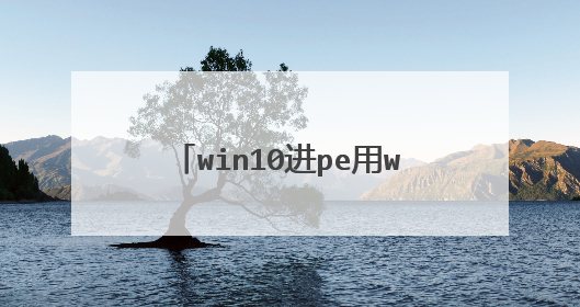 win10进pe用win系统安装怎么安装