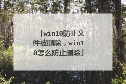 win10防止文件被删除,win10怎么防止删除