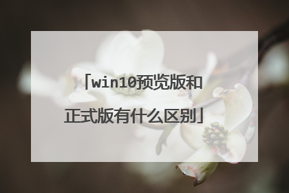 win10预览版和正式版有什么区别