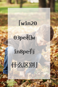 win2003pe和win8pe有什么区别