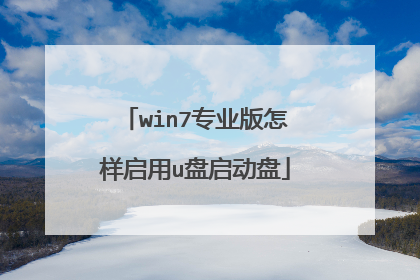 win7专业版怎样启用u盘启动盘