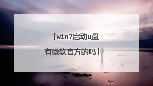 win7启动u盘有微软官方的吗
