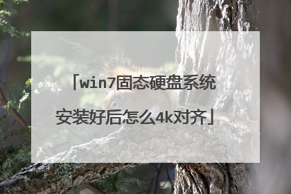 win7固态硬盘系统安装好后怎么4k对齐