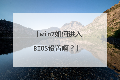 win7如何进入BIOS设置啊?