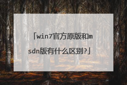 win7官方原版和msdn版有什么区别?